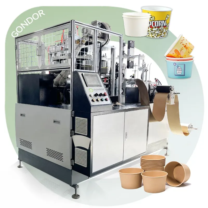 Çin kare boyutu Kraft tek kullanımlık üretim çorba salata dikdörtgen kağıt çorba kasesi yapmak makinesi