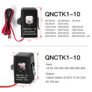 Chia lõi hiện tại biến áp 100A 50mA 50A 25mA 100A 333mv 5A 1V 100A 33.3ma mở loại hiện tại biến áp cảm biến AC kẹp CT - Product Image 2