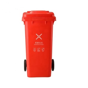 Commercial Outdoor <strong>Square</strong> Wheeled Trash Can in 120L/240L Sizes Plastic Standing Structure Movable Lid Waste <strong>Bins</strong> - Product Image 4