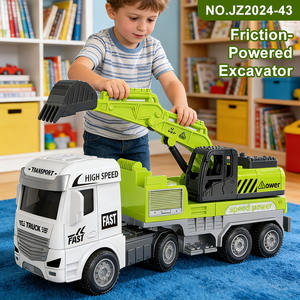 Customized Inertia Tow Head Excavator Truck Friction <strong>Toy</strong> Vehicle Children Engineering Digger <strong>Lorry</strong> for Kids' Playtime - Product Image 2