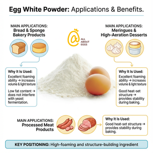 ไข่ขาวแห้งโปรตีนสูงแบบอบแห้ง อายุการเก็บรักษายาวนาน สำหรับเบเกอรี่เชิงพาณิชย์ ผงไข่ขาวแห้ง - Product Image 2