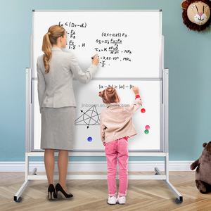 KBW papan putih besar geser Atas & bawah papan tulis tinggi dapat diatur bergerak hapus kering papan tulis dengan berdiri di roda kelas kantor - Product Image 3