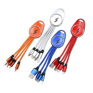 Cable de Carga Rápida <span class=keywords><strong>USB</strong></span> LED 5 en 1 <span class=keywords><strong>con</strong></span> Logotipo Personalizado, Llavero <span class=keywords><strong>con</strong></span> Cable de Cobre Puro 3 en 1, Luz LED para Teléfonos, Computadoras e Impresoras - Product Image 2