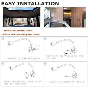 NRY Marine light Rv Led luce di lettura 10-30v per Rv Caravan Yacht Boat