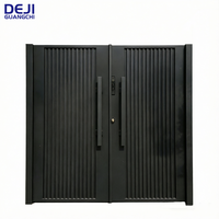 Portail moderne en aluminium avec éclairage LED, portail d'entrée automatique pour allée, porte de sécurité extérieure