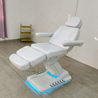Lit de Soin et Massage Électrique de Luxe Moderne Blanc à 4 Moteurs pour Salon, Spa, Extension de Cils, Table Cosmétique et Fauteuil Beauté du Visage