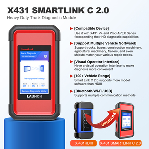 Herramienta de Diagnóstico Profesional para Camiones de Servicio Pesado X431 V+ SmartLink C HD con Pantalla de 10.0 Pulgadas, 4GB de RAM, Android 12V-24V, OBD2, Sistema Completo - Product Image 3