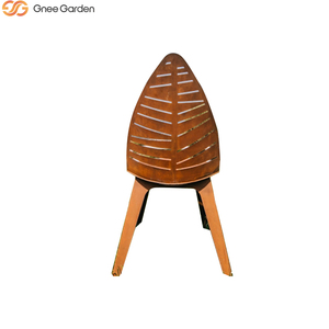 Chaise en acier Corten résistant à la rouille, design moderne ajouré, mobilier d'extérieur, décoration de jardin, patio, atelier/cour - Product Image 3