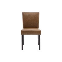 Chaise de salle à manger moderne de luxe en cuir marron Construction en bois massif avec dossier rembourré pour hôtels, restaurants, bars et gymnases