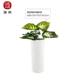 <span class=keywords><strong>Vase</strong></span> <span class=keywords><strong>carré</strong></span> stéréoscopique de haute qualité avec motif à carreaux <span class=keywords><strong>Vase</strong></span> à fleurs en céramique - Product Image 6