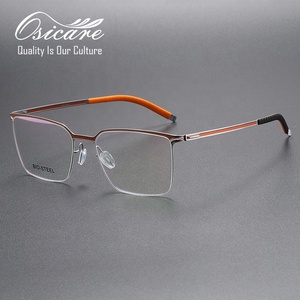 Monturas de Gafas de Alta Gama sin Tornillos para Hombre, Lentes Ópticas Naranjas, Diseño de Gafas, Lentes de <span class=keywords><strong>Moda</strong></span> Mixtas Ópticas Completas - Product Image 2