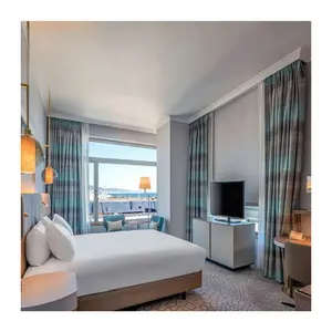 Set furnitur kamar tidur Hotel mewah, desain elegan Modern, set furnitur komersial 4-5 bintang