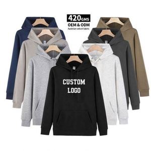 Sudadera con Capucha para Hombre, Diseño Sólido, Logotipo Bordado Personalizado, Sudadera Gruesa de Forro Polar para Invierno - Product Image 6