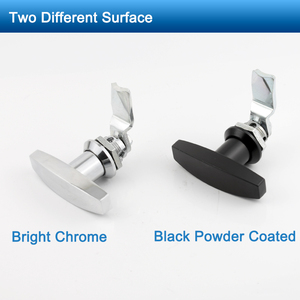 MS714 Anahtarsız Çinko Alaşımlı Kanat Topuzlu Kam Kilidi Dolap Kilidi Çeyrek Dönüşlü T Kolu Salıncak Topuz Siyah 18mm Aralıklı - Product Image 4