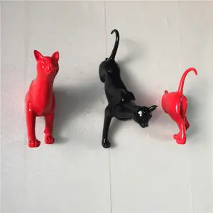 Escultura de gato de resina para decoración de pared, escultura de simulación para interior, Bar, restaurante, casa, venta al por mayor