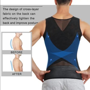 Corsetto Modellante Senza Cuciture Traspirante per <span class=keywords><strong>Uomo</strong></span>, Guaina <span class=keywords><strong>Contenitiva</strong></span> per la Vita, Shapewear in Maglia, Fascia Dimagrante per la Pancia, Gilet Modellante - Product Image 3