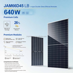 Panneau solaire <span class=keywords><strong>JA</strong></span> <span class=keywords><strong>Solar</strong></span> JAM66D45 LB 615W 620W 625W 630W 635W 640W Modules bifaciaux à double verre de type N, efficacité modulaire élevée de 23,7% - Product Image 2