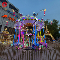 Manège Chaise Volante Ailes d'Ange avec Lumières LED pour Parc d'Attractions, Fête Foraine, Carnaval, Centre Commercial