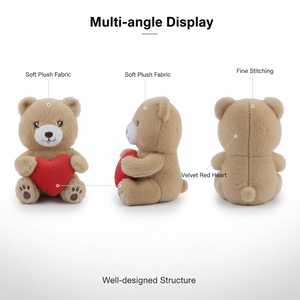 Orsacchiotto di <span class=keywords><strong>Peluche</strong></span> Personalizzato Super Morbido, Imbottitura in Cotone PP, <span class=keywords><strong>Cuore</strong></span> Ricamato, Regalo di San Valentino, Promozione del Marchio, Vendita all'Ingrosso - Product Image 2
