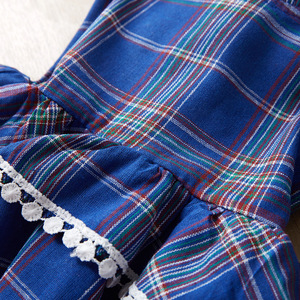 Articles les plus vendus : Robes de princesse coréennes d'été en dentelle à col halter, motif écossais et dentelle superposée pour filles - Product Image 6