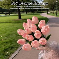 Tulipes avec lumière LED, fleurs artificielles, lampe de table, bouquet de tulipes simulées, veilleuse, cadeaux pour la décoration de la maison