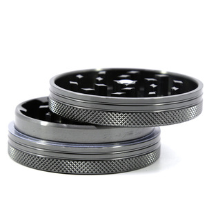 Grinder per Erbe in Alluminio a 2 Strati 55MM, Nero/Oro/Argento, con Logo Personalizzato - Product Image 2