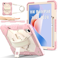 Étui de protection pour Huawei MatePad 11.5s 2024 2025 avec support rotatif à 360°, dragonne, bandoulière, porte-stylet, bicolore OEM ODM