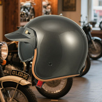 Casque de moto rétro demi-visage blanc certifié DOT Vintage Unisex Scooter Summer Helmets for Men Women ABS Material New