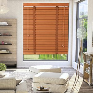 Nh rhyline kích thước tùy chỉnh tuya cơ giới Basswood Rèm Venetian với kiểm soát sự riêng tư Rèm gỗ gỗ cho phòng khách - Product Image 1