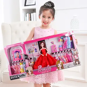 Offre Spéciale 60 73cm dessin animé BJD poupées avec différents accessoires pour fille jouer maison jouets