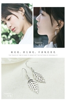Boucles d'oreilles pendantes EZ109 en argent pur pour femme, style forêt, en argent 925