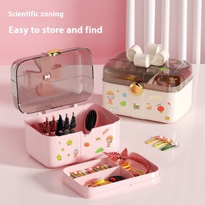 Customized Aluminum Double Layer Dust-proof Desktop <strong>Storage</strong> <strong>Box</strong> for Princess Hair Band Decals PP Hair <strong>Tie</strong> Hairpin-Modern Design - Product Image 5