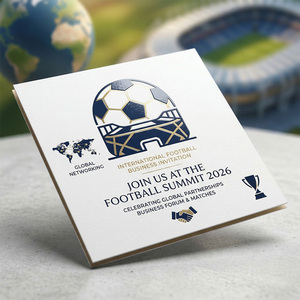 Tarjeta de Agradecimiento de Papel Blanco Grueso de Primera Calidad, Diseño Personalizado con Logotipo de Evento Deportivo, Invitación con Relieve 3D - Product Image 6