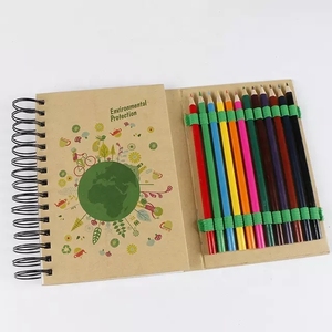 Sổ Màu Giấy Kraft Tùy Chỉnh Sổ Tay Xoắn Ốc Với 12 Chiếc Bút Chì Màu Để Khuyến Mãi - Product Image 1