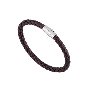 Braided PU Leather <b>Bracelet</b> Silver Clasp Unisex Classic Style - Product Image 3