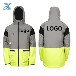 LX mantel keselamatan hi-vis Softshell, mantel reflektif dengan saku