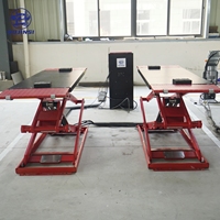 BJS BJS2828 Elevador de Tijera Ultrafino de Perfil Bajo, Elevador Hidráulico para Automóviles, Capacidad de 4 Toneladas, Altura de Elevación de 1860 mm, Certificado CE