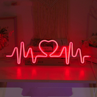 Lumière LED Coeur Acrylique PVC Led pour Saint Valentin Support Mural Néon Enseigne Personnalisé Décoration de Mariage Mr et Mrs Coeur Néon NE006