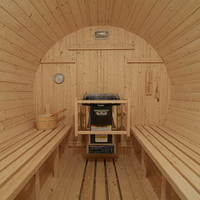 Kit de sauna en baril pour 6 personnes - Pré-assemblé avec chauffage, sauna en pin blanc tout temps pour la détente dans la cour