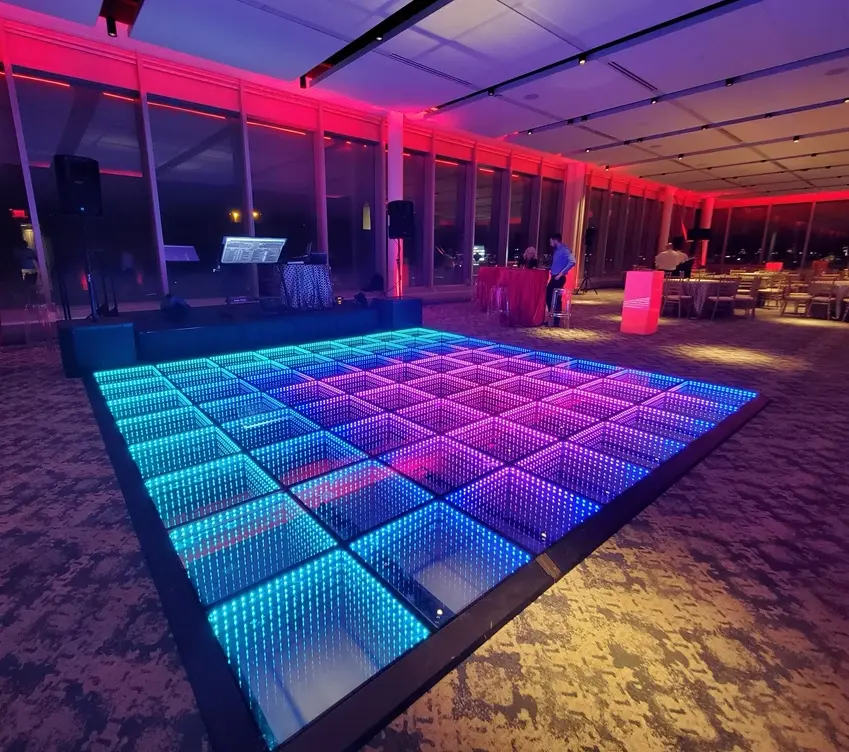 Hot 3D Interactive Led Dance Floor for Wedding Portable Light Infinity Mirror Wireless remote control event tile