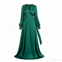 Robe longue de soirée en satin pour femme russe, vente chaude