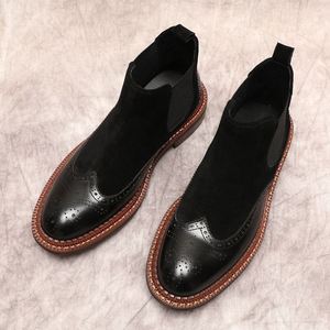 รองเท้าหนังผู้ชายขายดี รองเท้าบูทเชลซีแบบสั้น รองเท้าบูททางการสำหรับธุรกิจ - Product Image 4