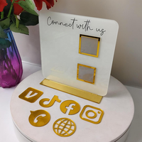 Plaque personnalisée en acrylique pour bureau, avec code QR pour les réseaux sociaux Instagram, pré-assemblée