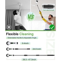 Brosse de Nettoyage Électrique Rotative sans Fil Rechargeable avec Manche d'Extension et Brosses Adaptatives