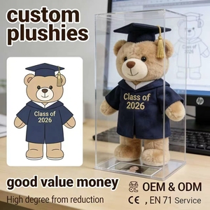 Oso <span class=keywords><strong>de</strong></span> Peluche Personalizado <span class=keywords><strong>de</strong></span> Graduación Clase 2026 con Estuche para Fotos, Juguete <span class=keywords><strong>de</strong></span> Peluche Supersuave Antiestrés, OEM/ODM Disponible - Product Image 1
