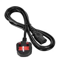 Cable de alimentación estándar del Reino Unido, certificado BS, con cable de extensión fused UK a C13, 1,5 M