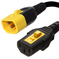 Vente d'usine IEC320 standard v-lock C14 à C13 câble d'alimentation v-verrouillage C14 à C13 prise de cordon d'alimentation pour UPS ou PDU 10A 250V ~
