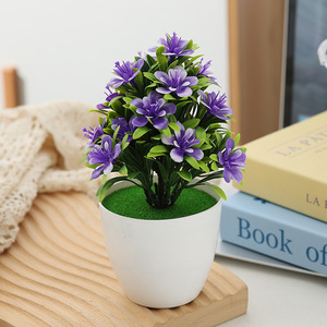 Plante artificielle miniature en <span class=keywords><strong>pot</strong></span> pour bureau et intérieur, décoration de maison, plante artificielle en plastique pour table, vente en gros - Product Image 6
