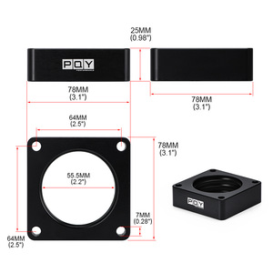 Entretoise de boîtier de papillon Poy à 4 boulons pour extension de collecteur d'admission Jeep TJ 1997-2006 4.0L 6 cylindres - Product Image 2