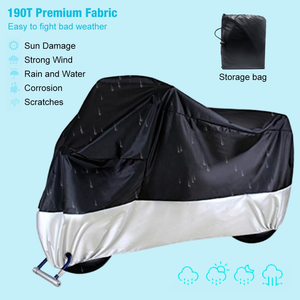 Housse de moto personnalisée avec logo, imperméable, en polyester Oxford, protection UV, anti-poussière, disponible en noir/argenté, tailles XL XXL - Product Image 3